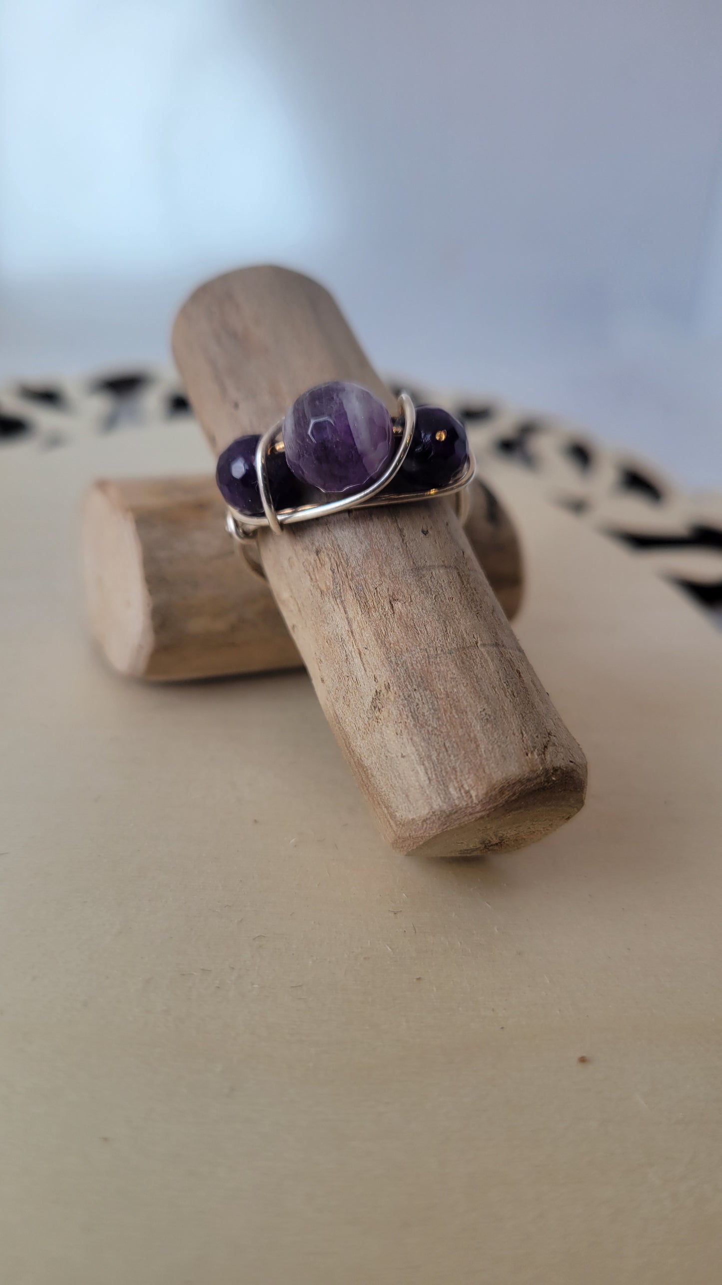Amethyst crystal ring