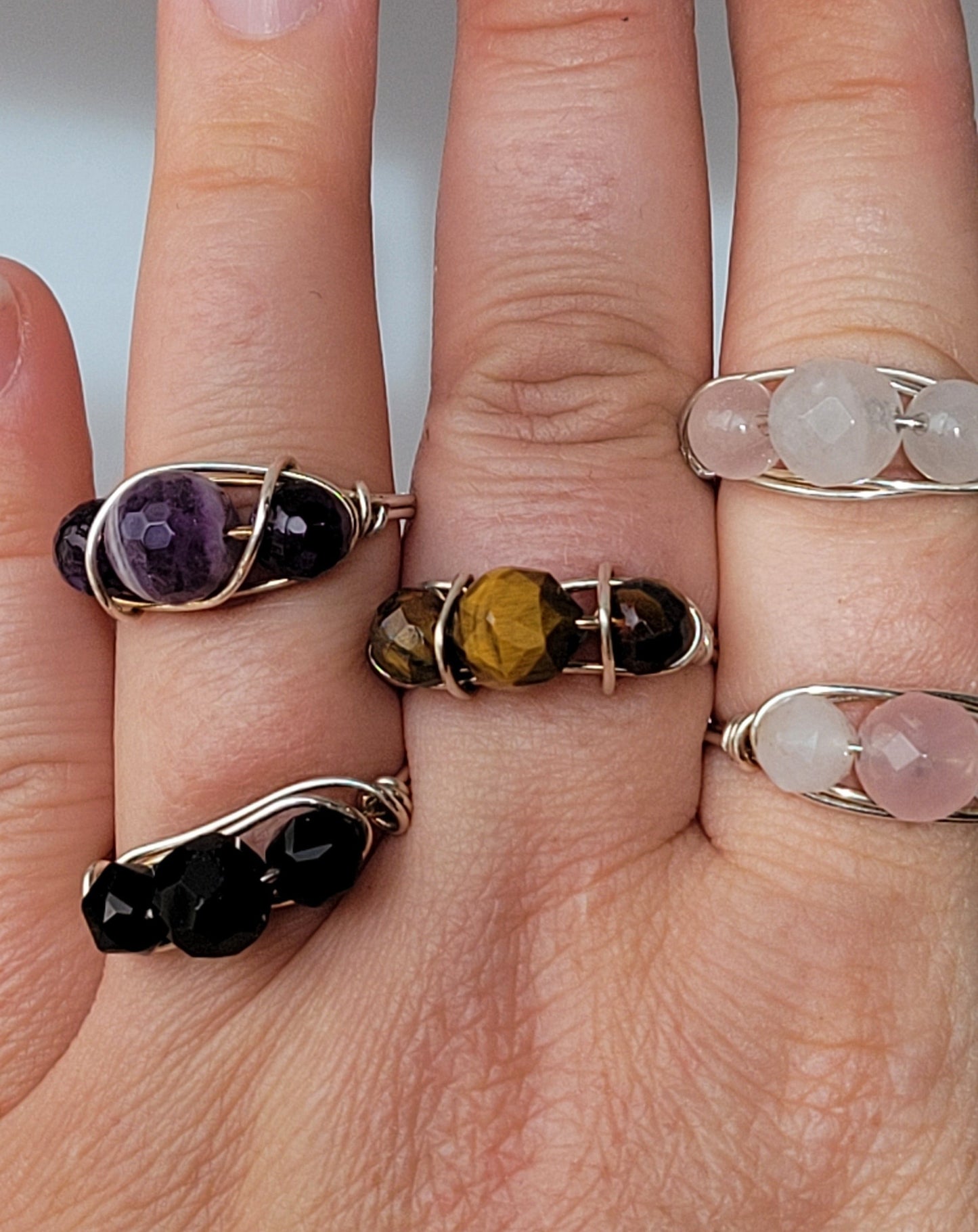Onyx crystal ring