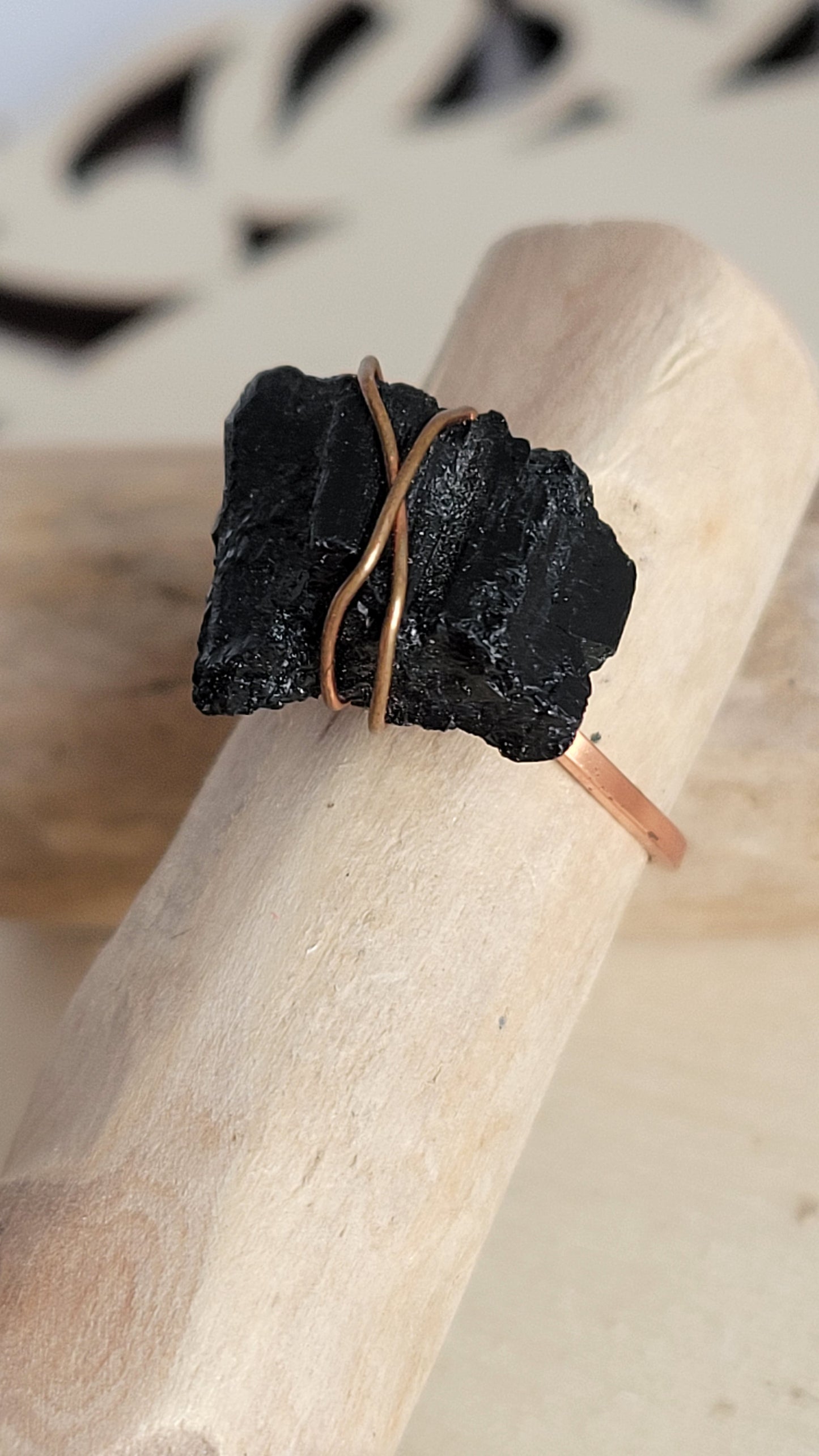 Tourmaline crystal ring