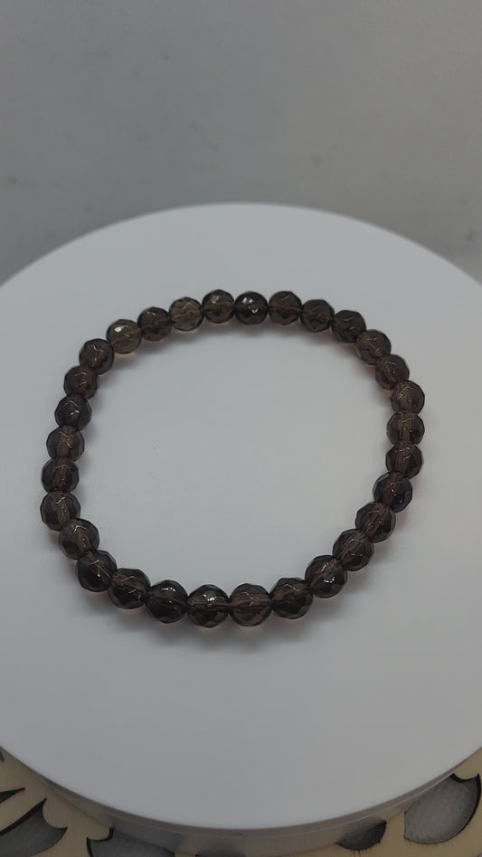 Smoky quartz faceted bracelet