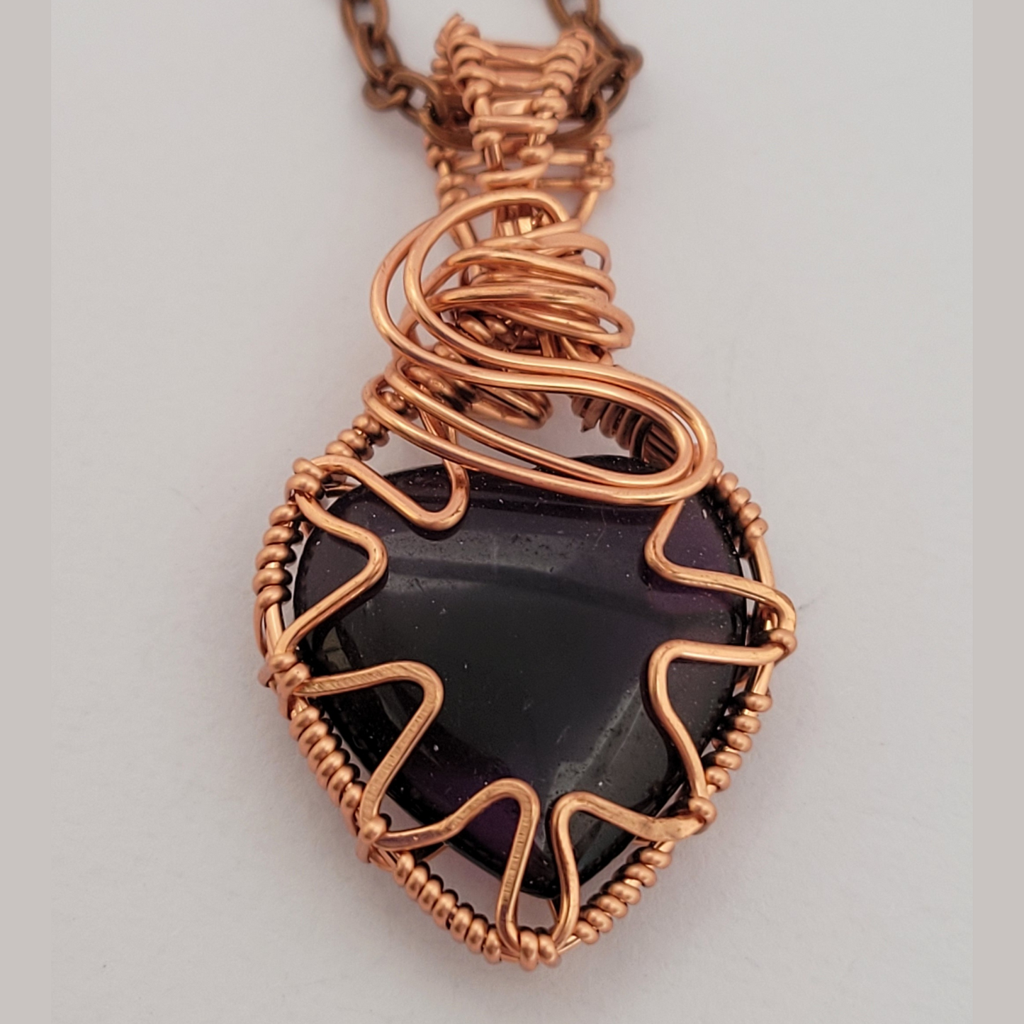 Amethyst Heart Cabochon Pendant