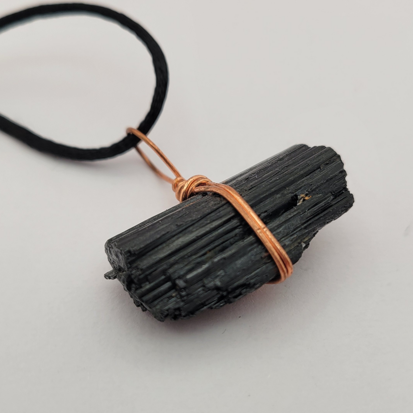 Black Tourmaline Raw Pendant