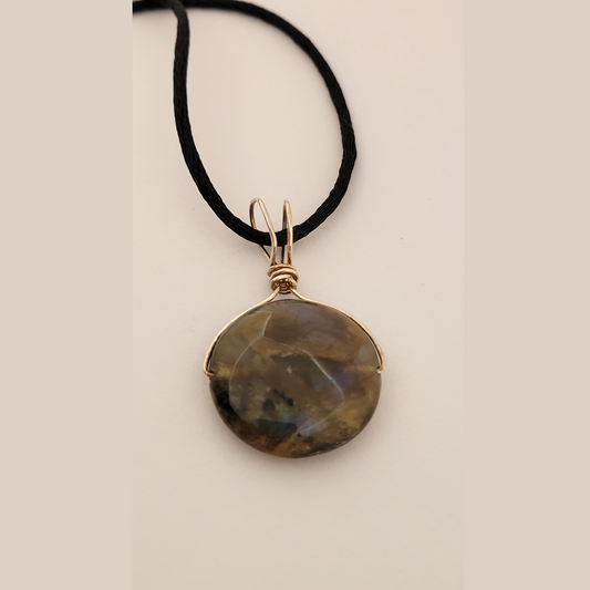 Labradorite circle bead