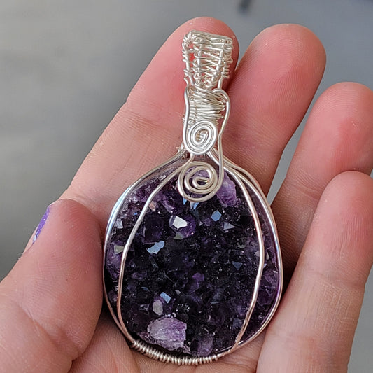 Amethyst cluster necklace