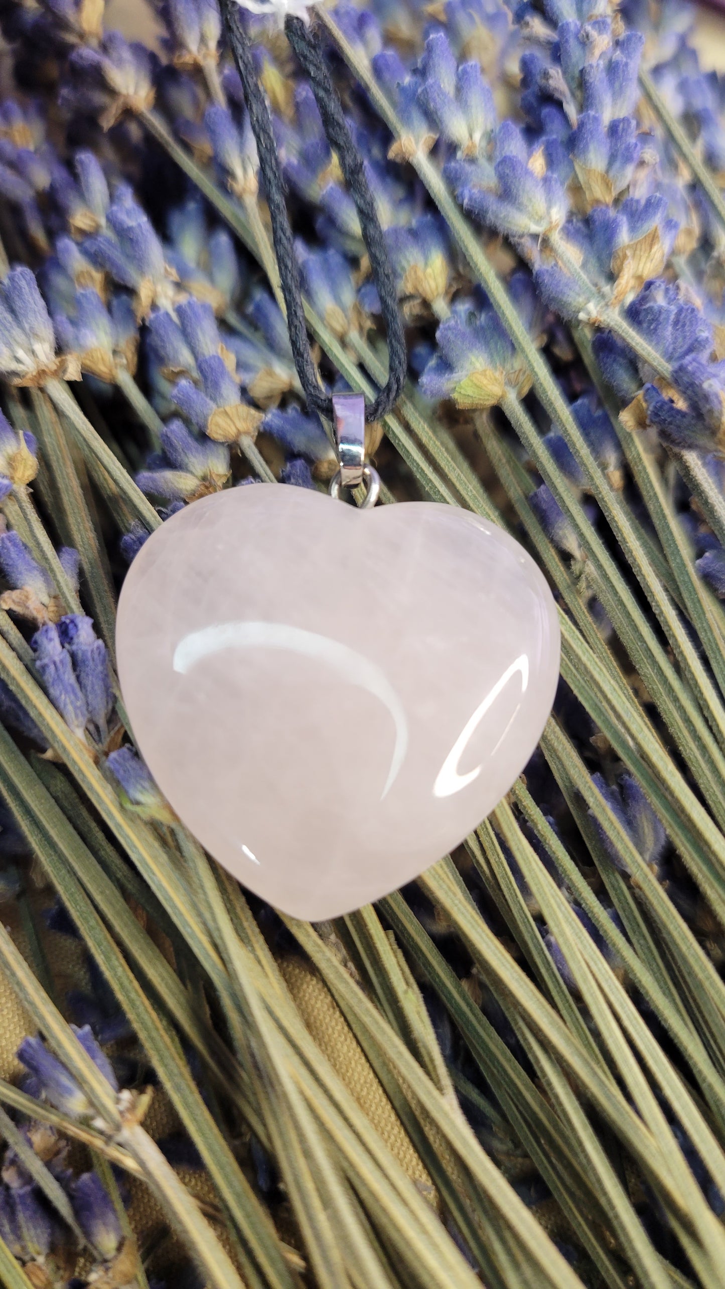 Rose quartz heart necklace