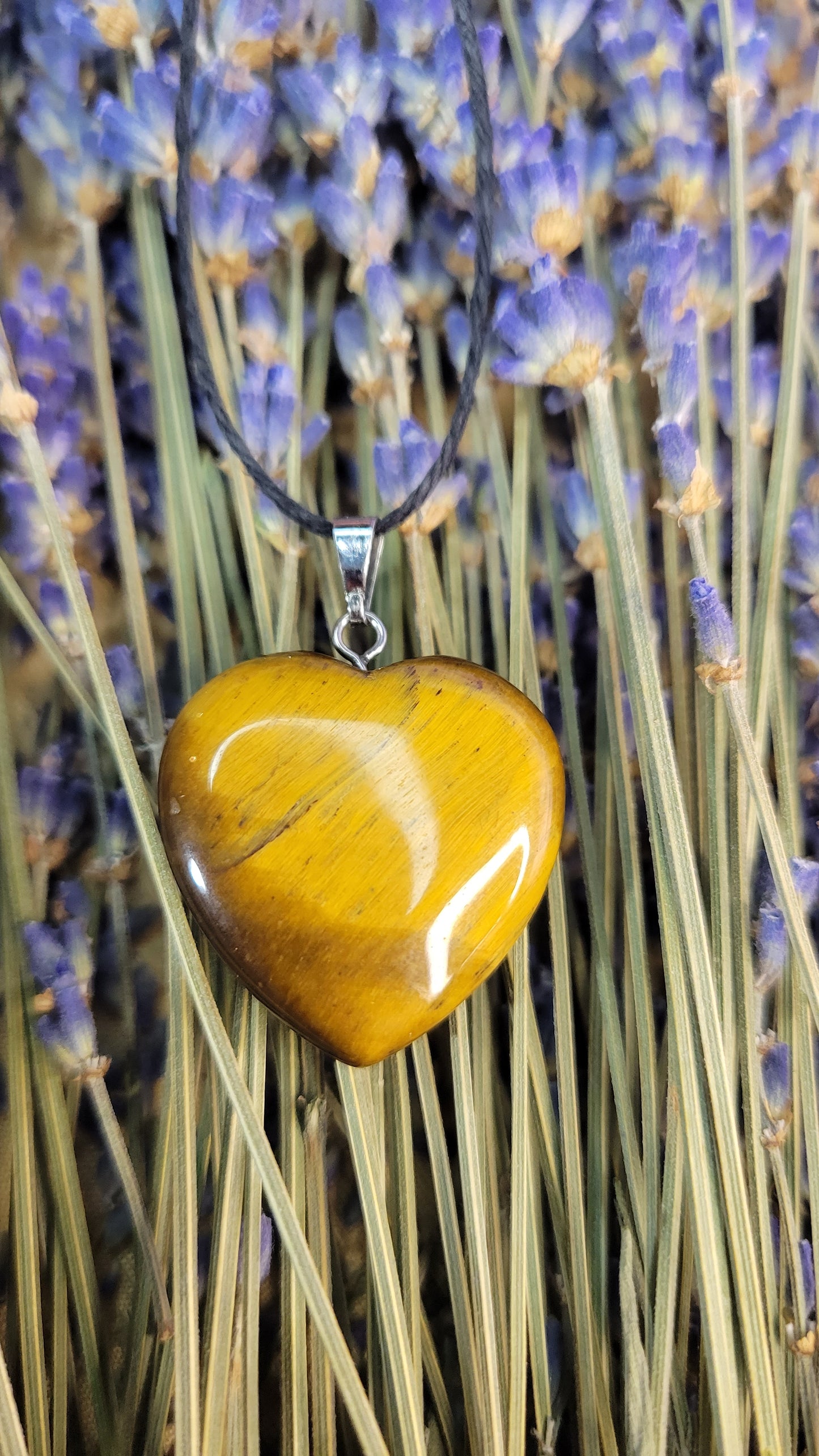 Tigers eye heart necklace