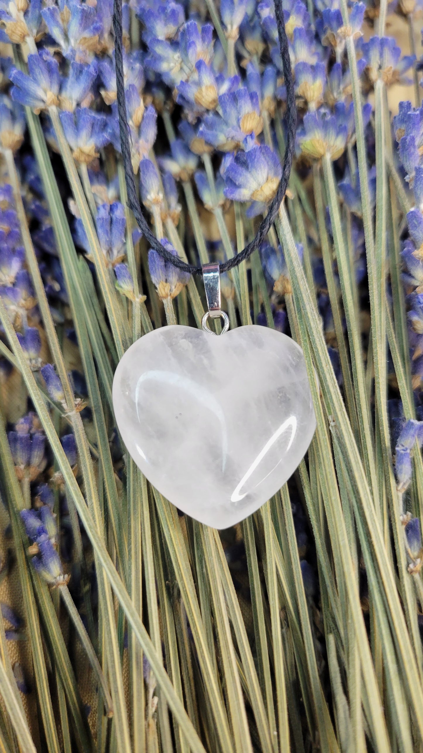 quartz heart necklace