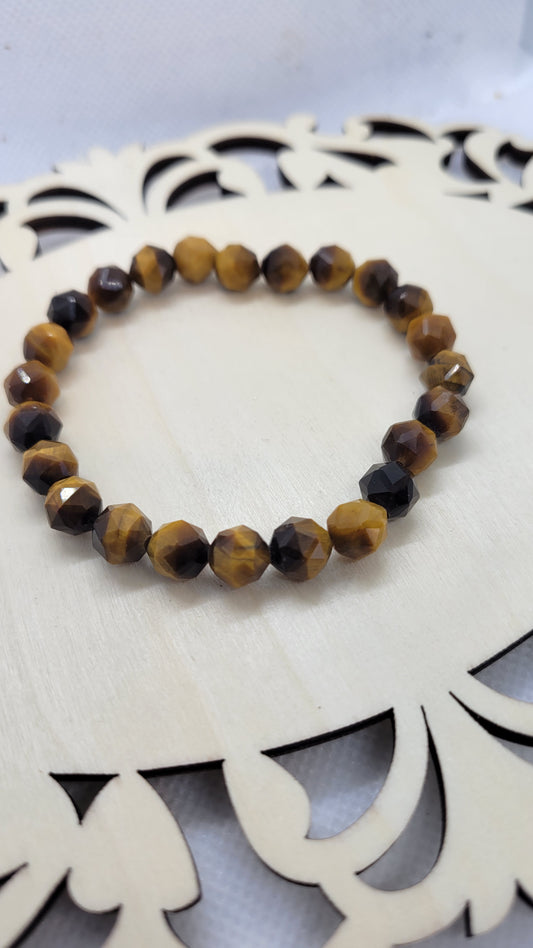 Tigers eye faceted bracelet