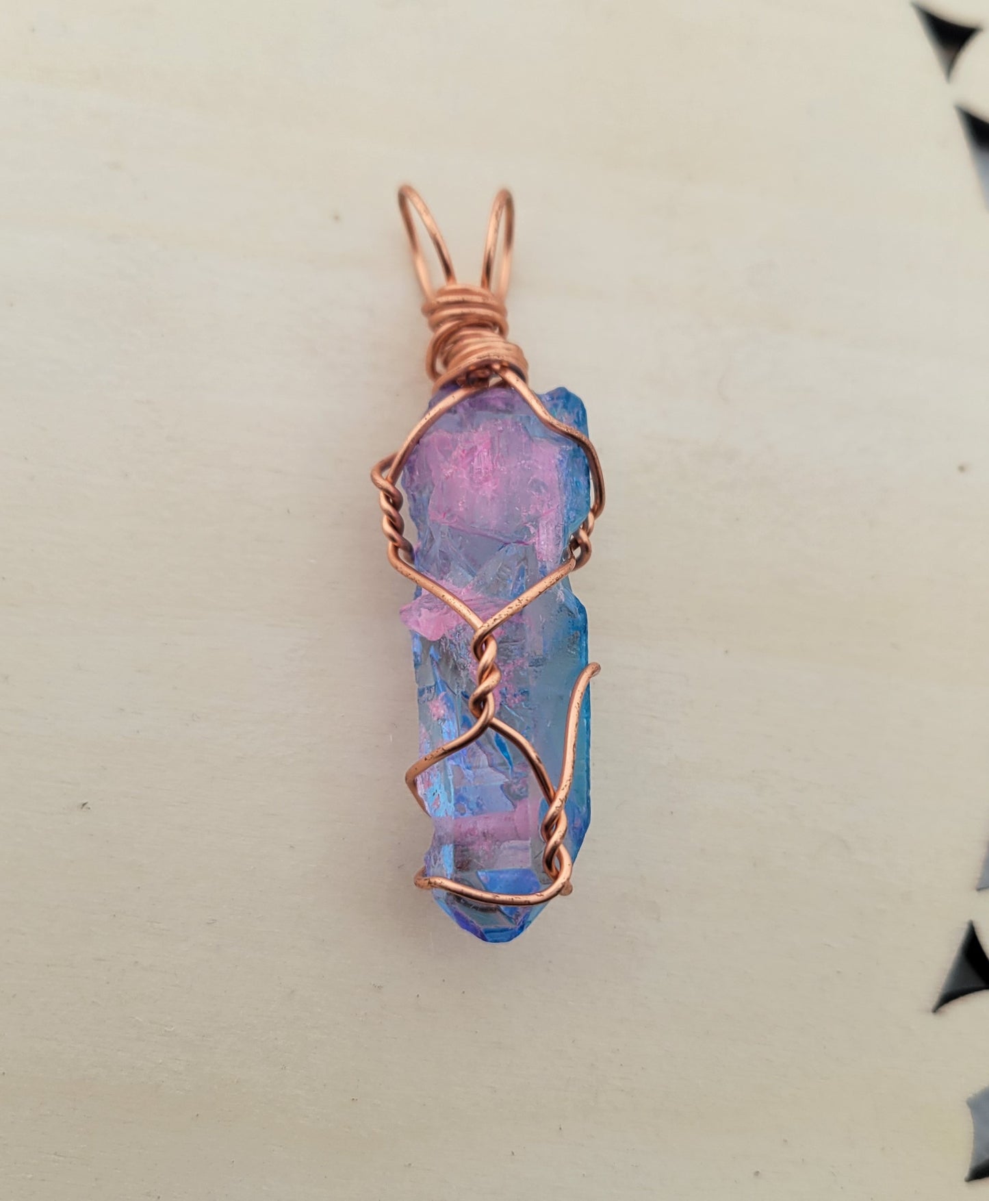 quartz wire wrapped necklace