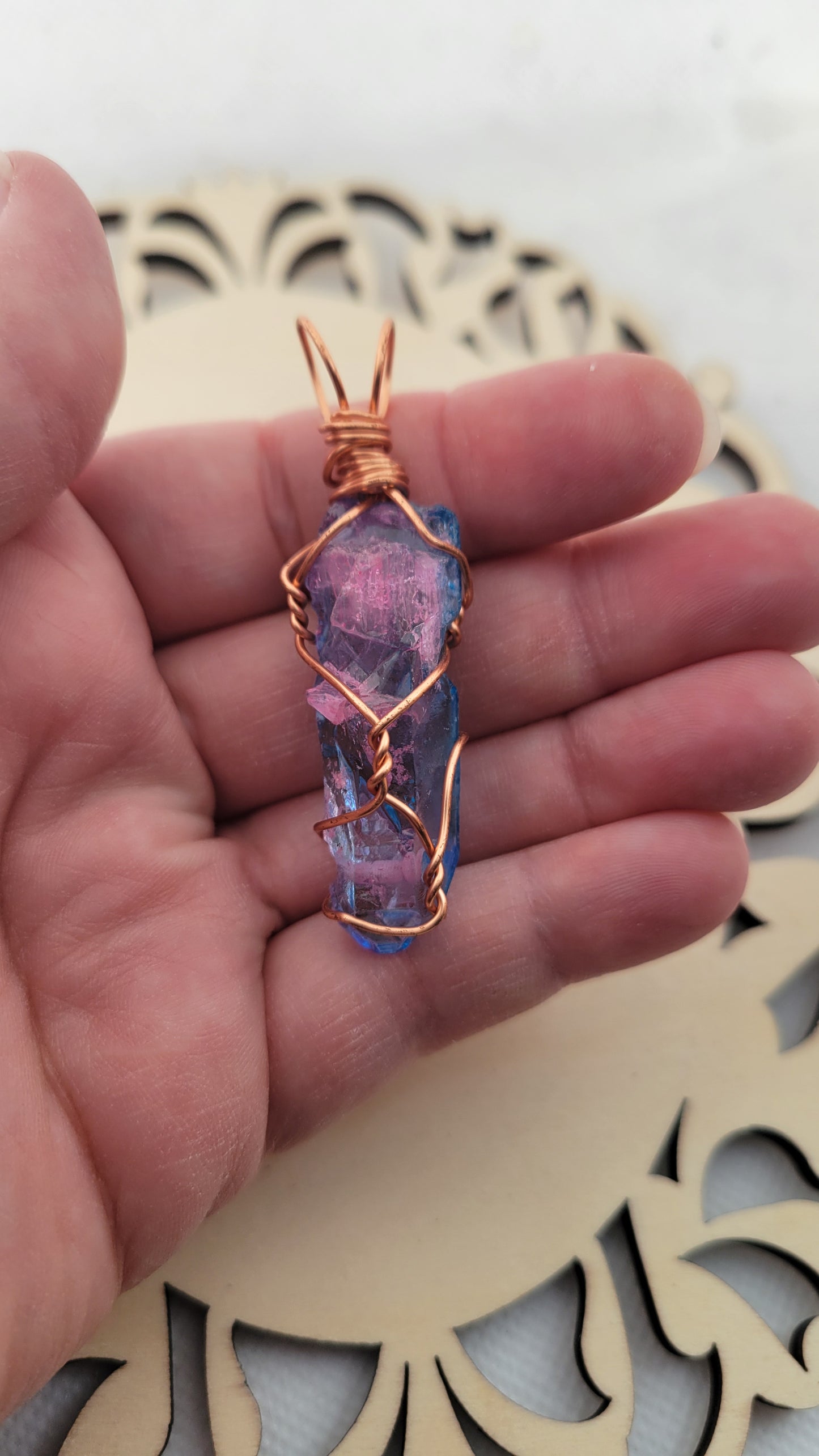 quartz wire wrapped necklace