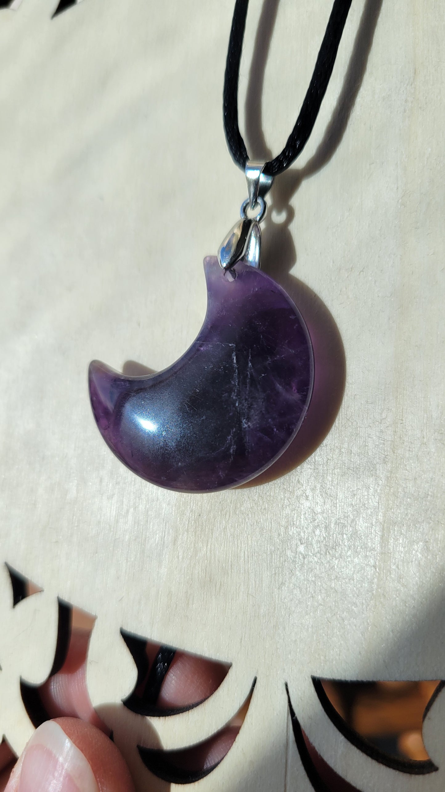 Amethyst moon necklace