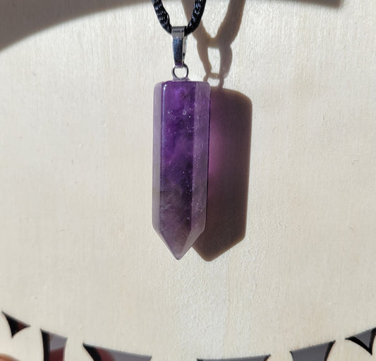 Amethyst crystal point necklace