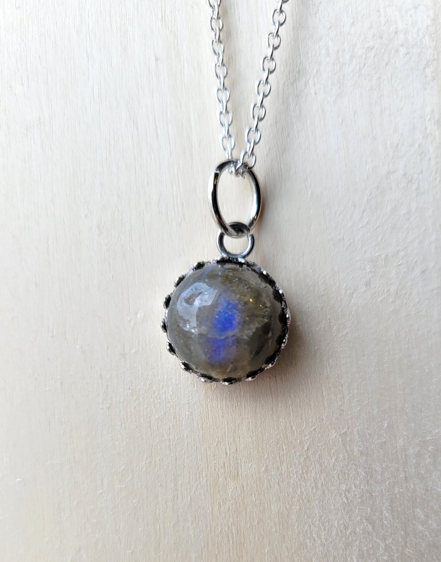 Labradorite crystal pendant necklace