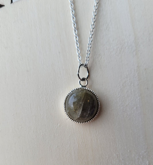 Labradorite crystal pendant necklace