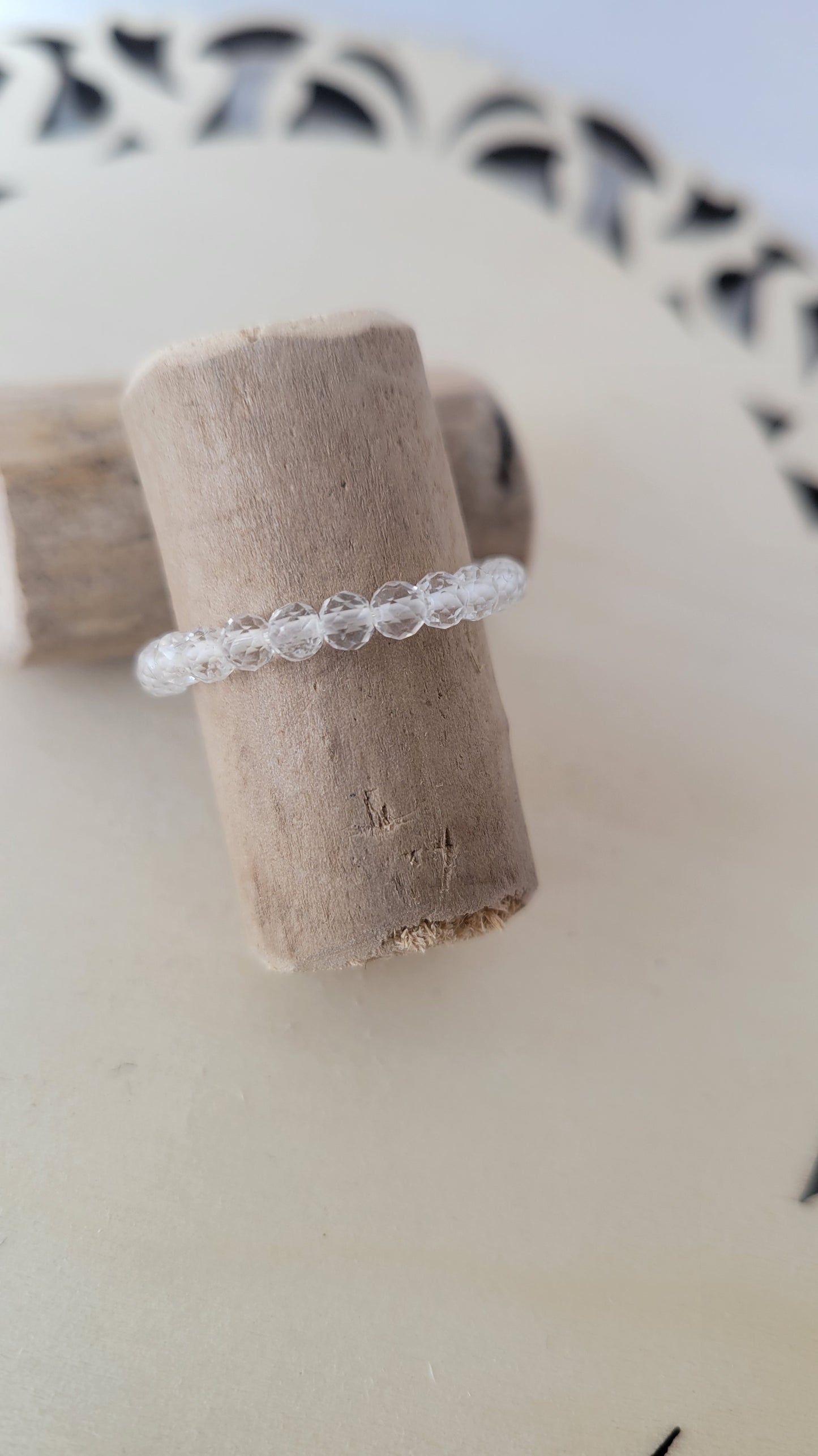 Crystal bead rings, elastic