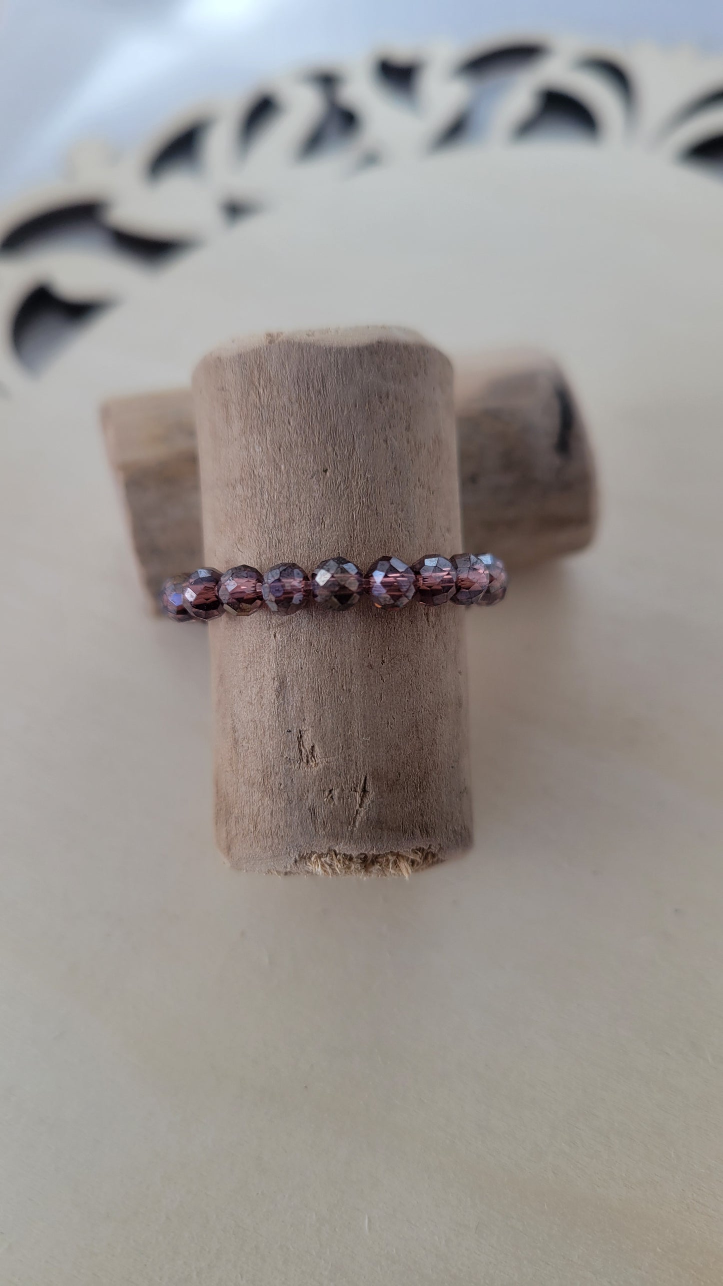 Crystal bead rings, elastic