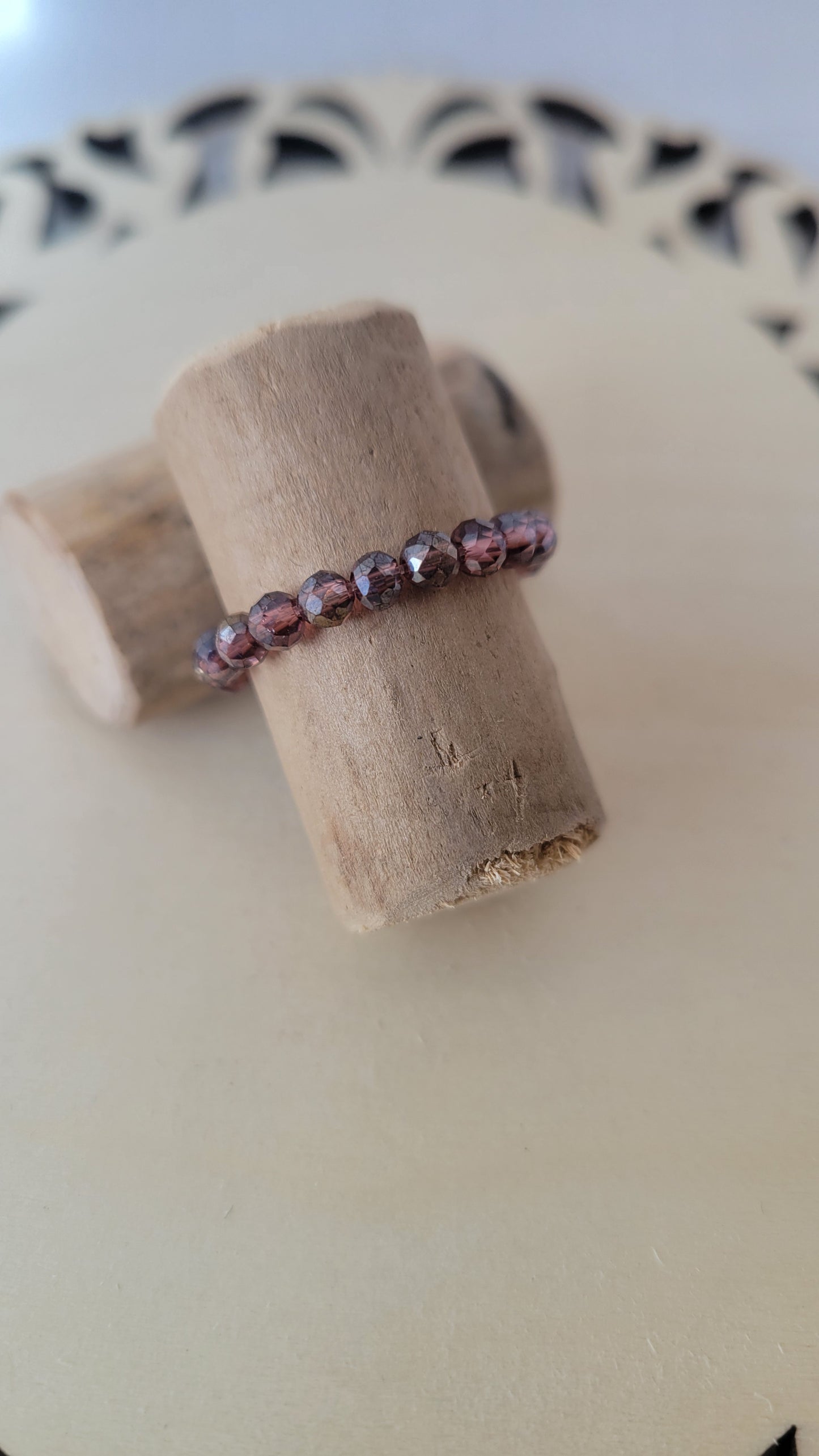 Crystal bead rings, elastic