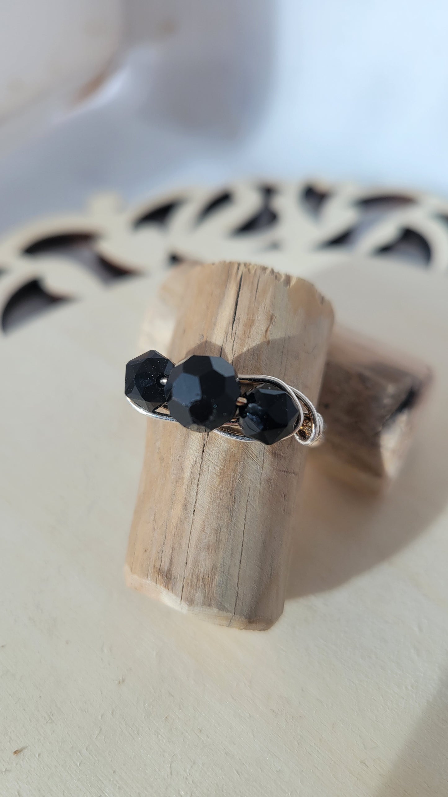 Onyx crystal ring