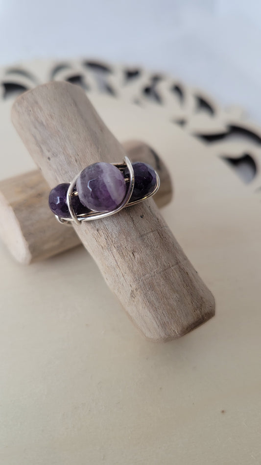 Amethyst crystal ring