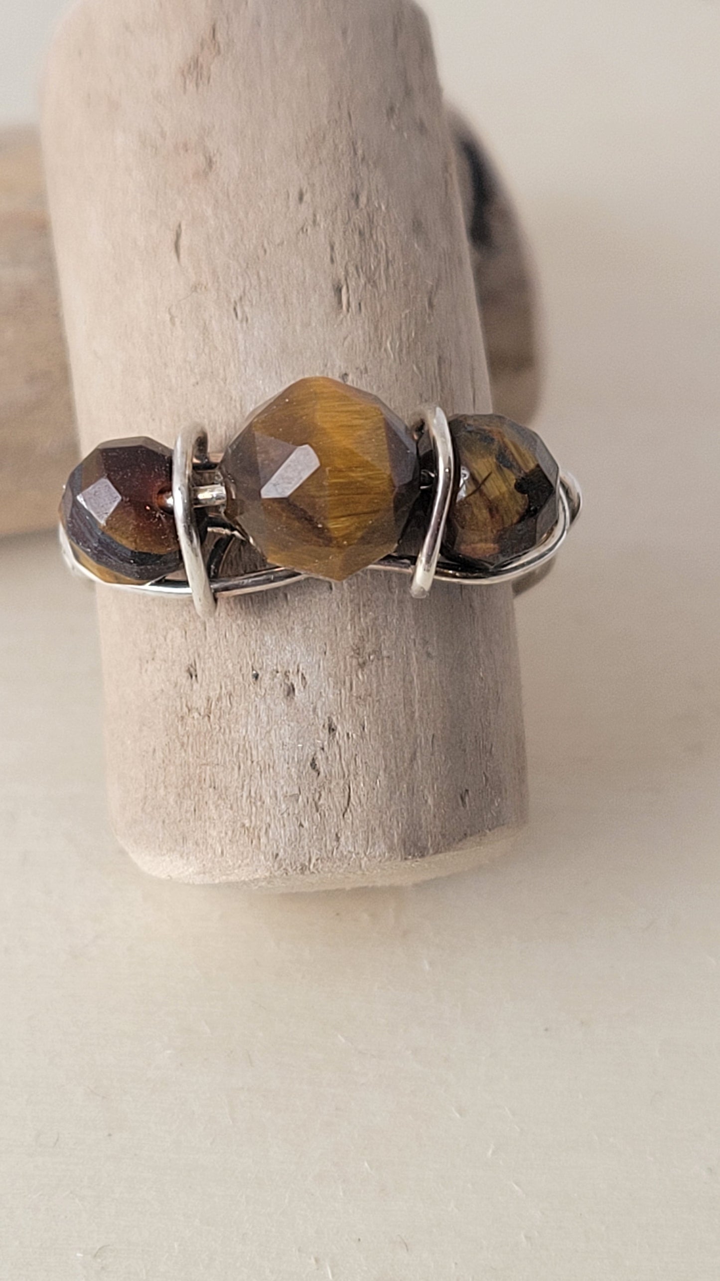 Tigers eye crystal ring