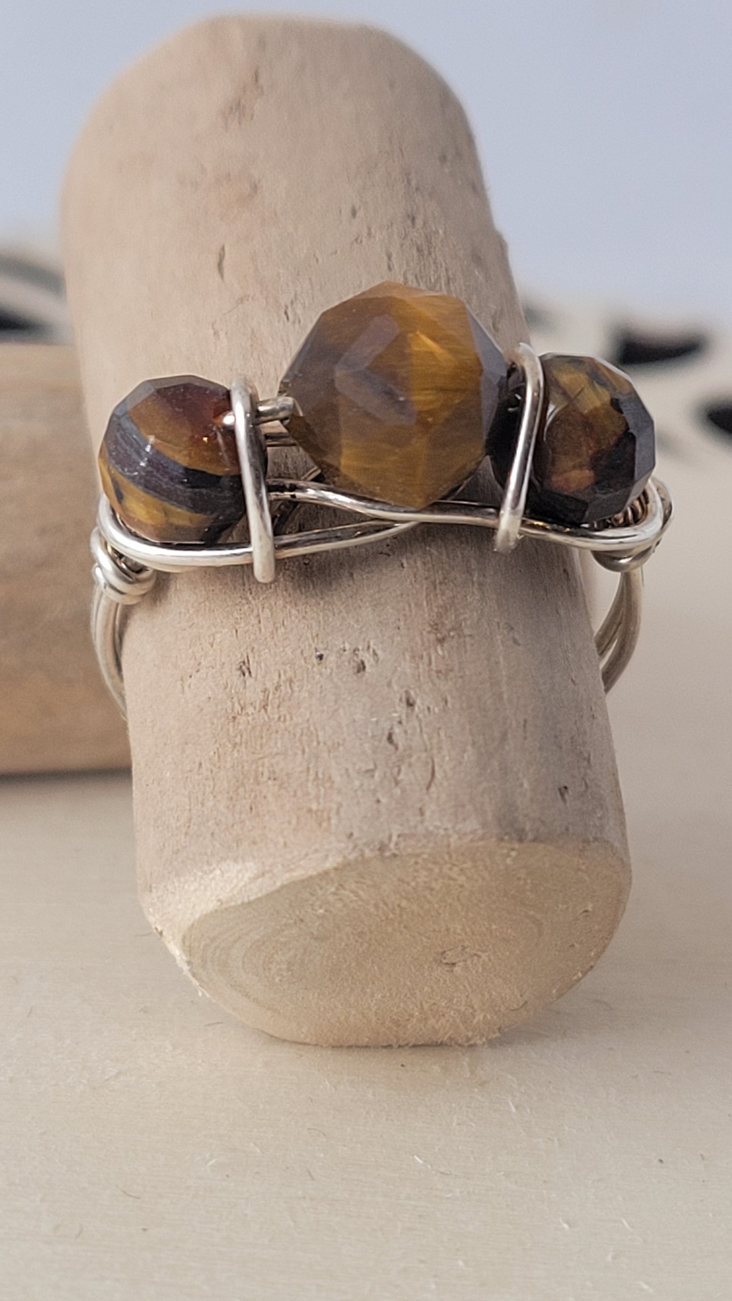 Tigers eye crystal ring