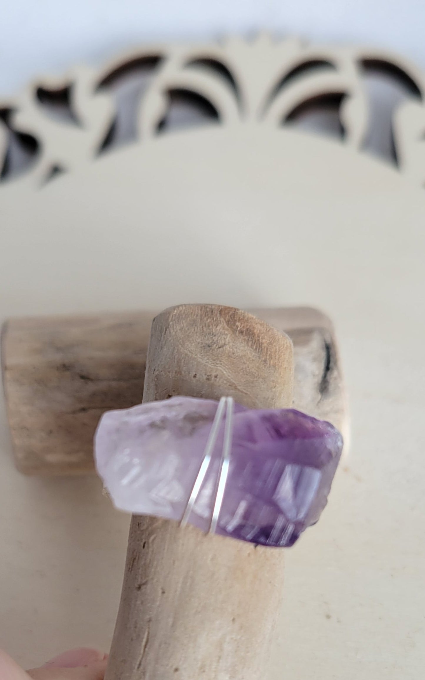 Amethyst crystal ring