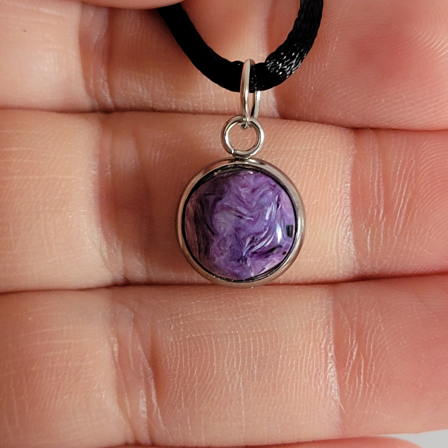 mini round crystal pendant-smooth edge