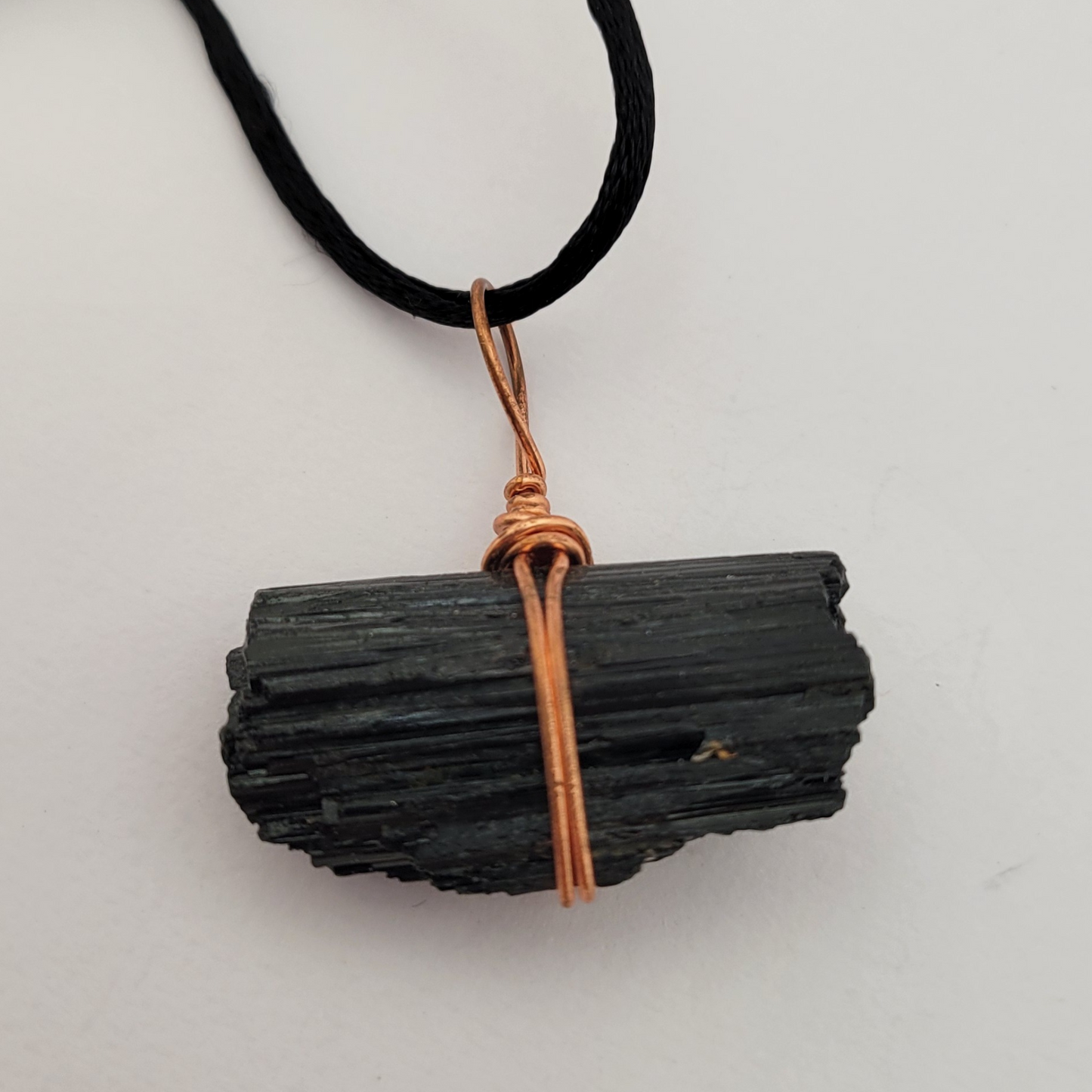 Black Tourmaline Raw Pendant