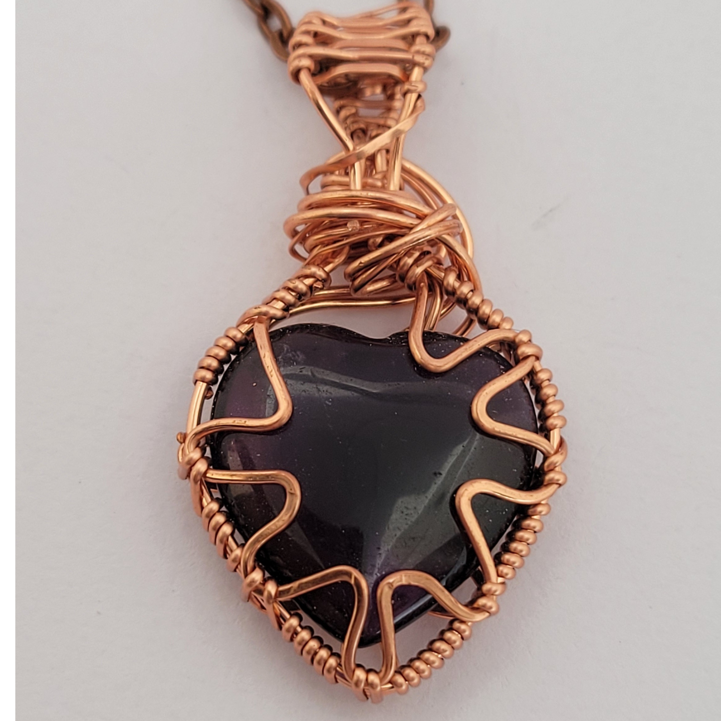 Amethyst Heart Cabochon Pendant