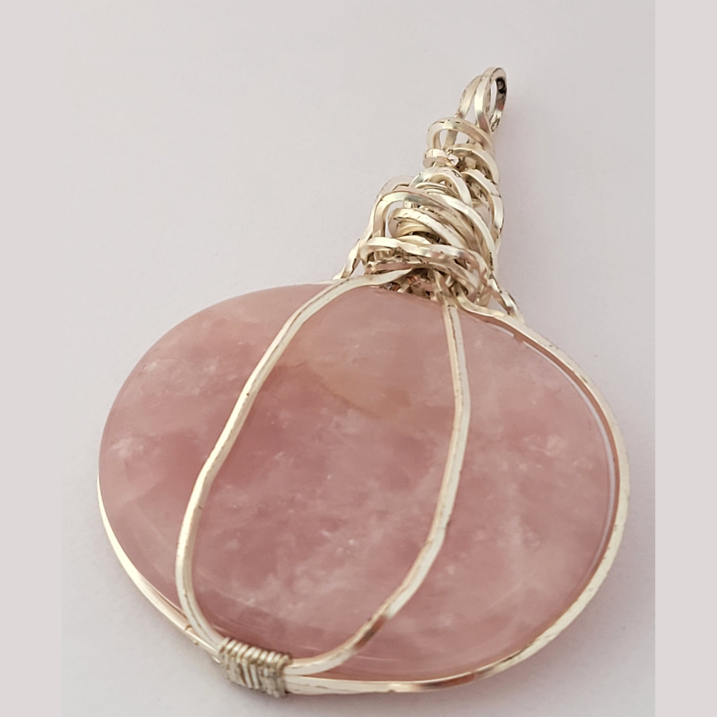 Rose quartz pumpkin pendant
