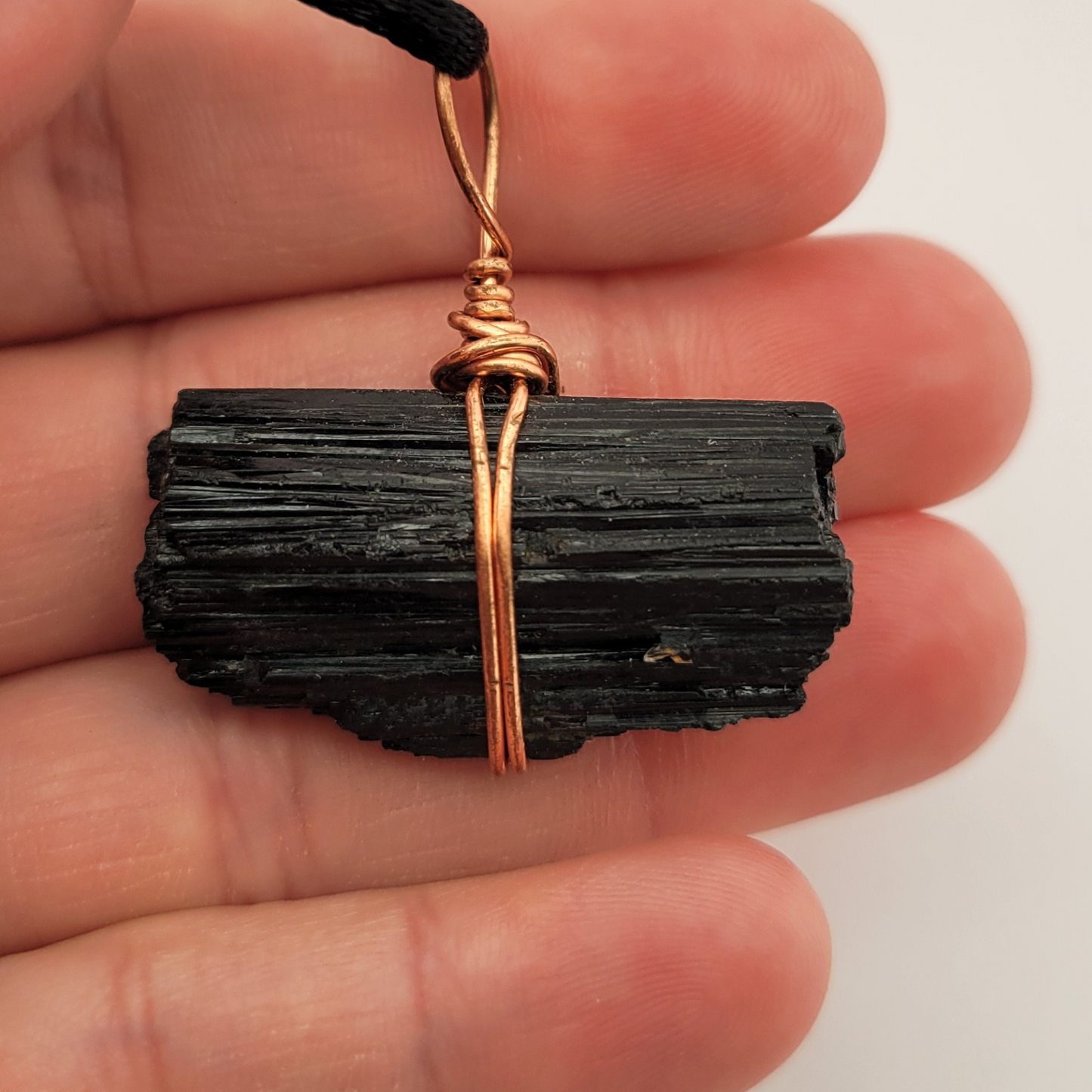 Black Tourmaline Raw Pendant