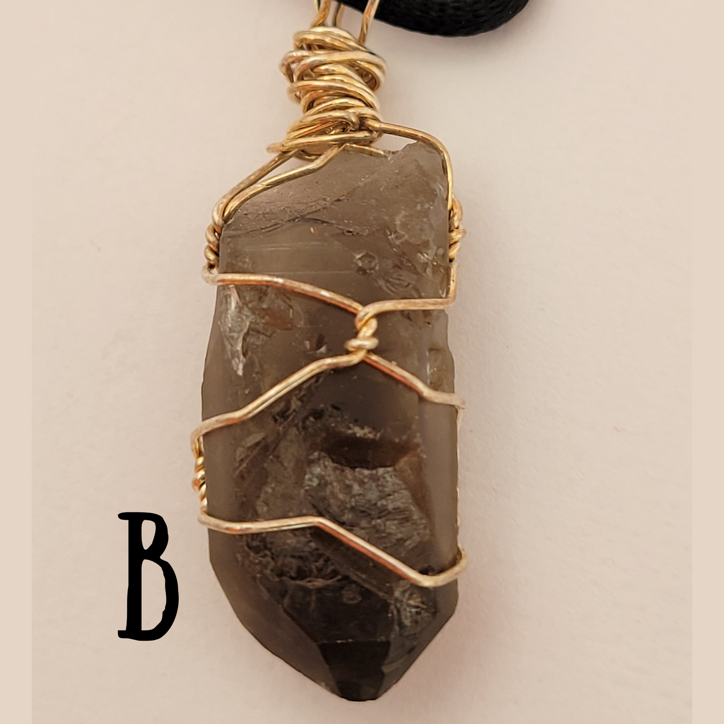 Smoky quartz, silver wirewrapped