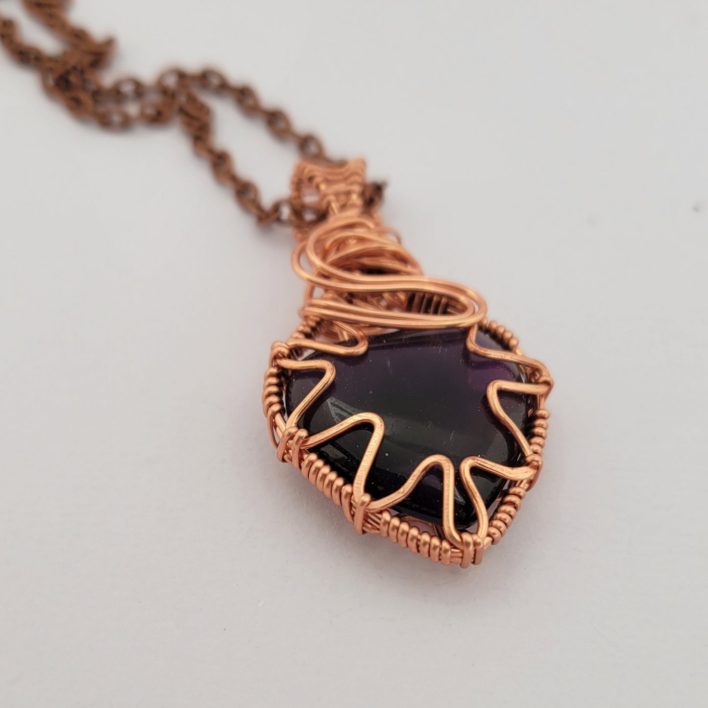 Amethyst Heart Cabochon Pendant
