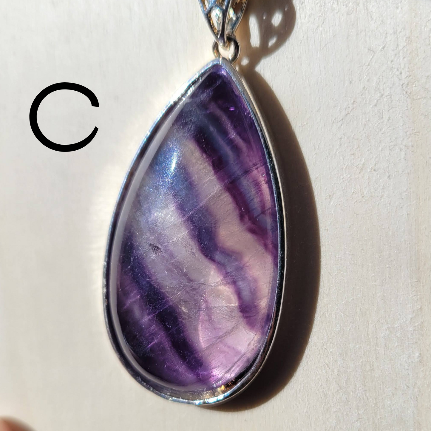 Teardrop Rainbow Fluorite Necklace