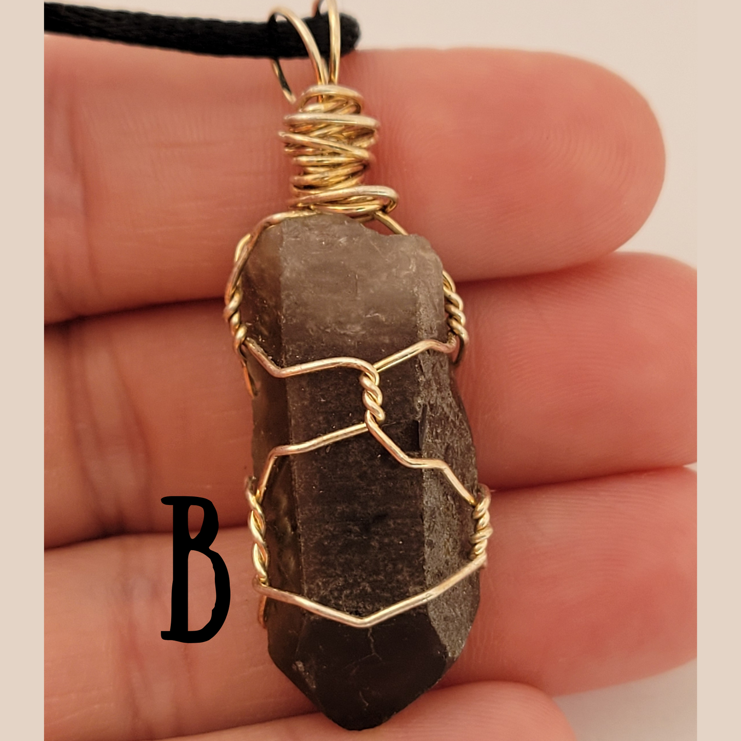 Smoky quartz, silver wirewrapped