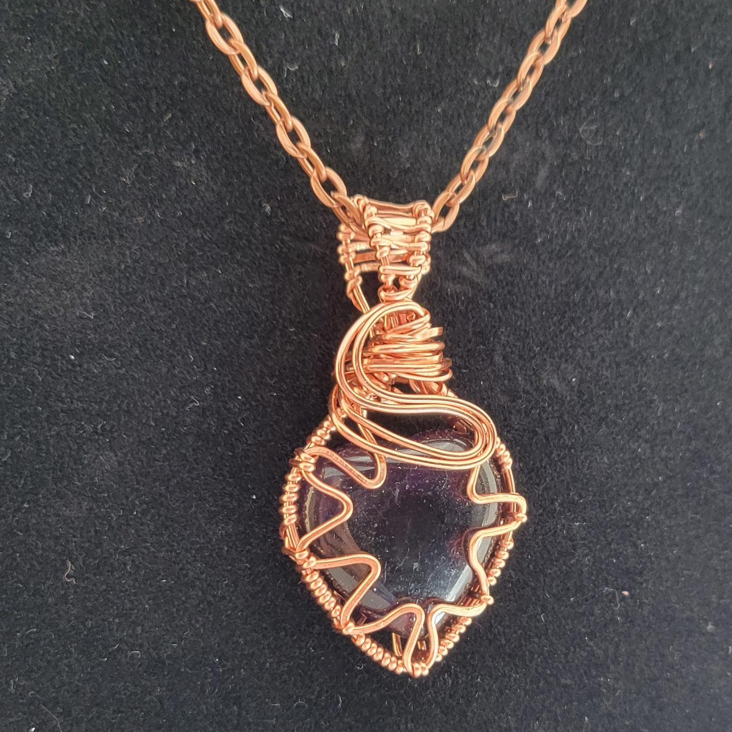 Amethyst Heart Cabochon Pendant