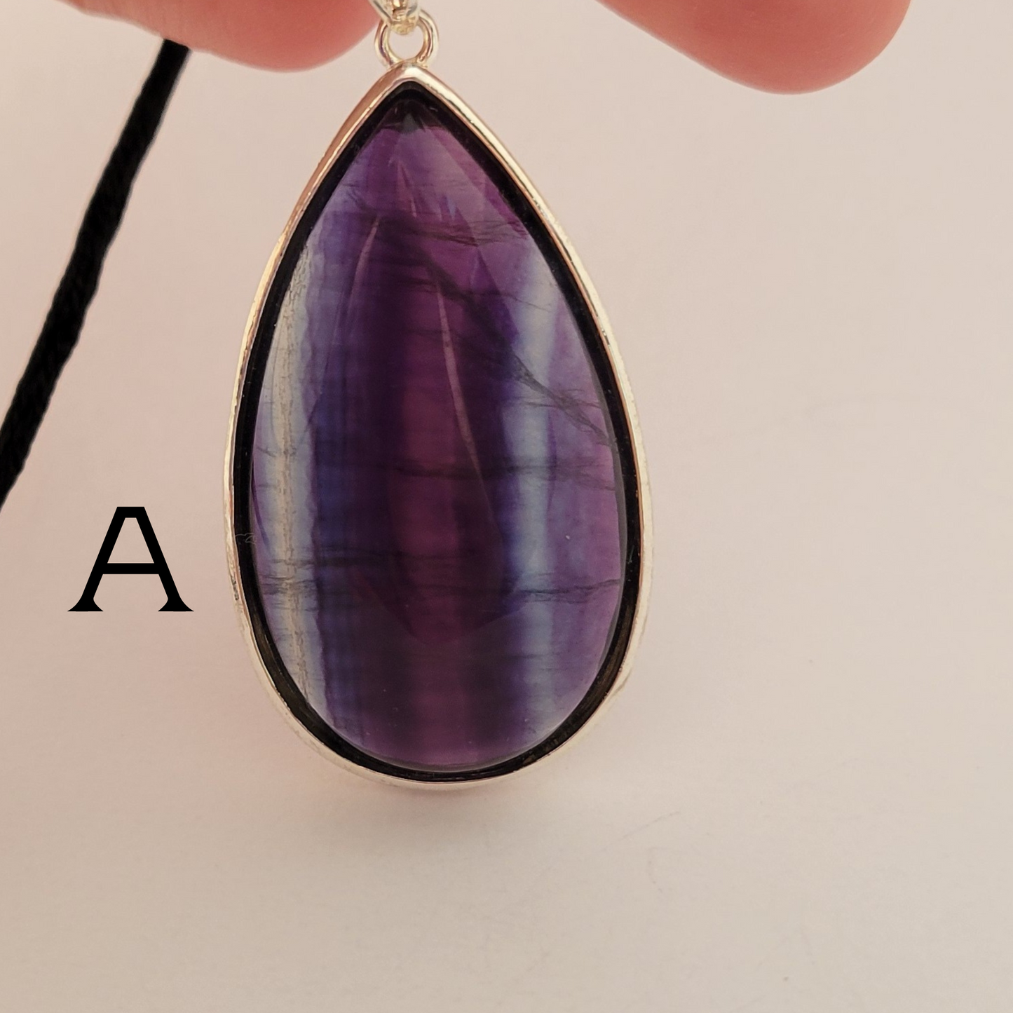 Teardrop Rainbow Fluorite Necklace