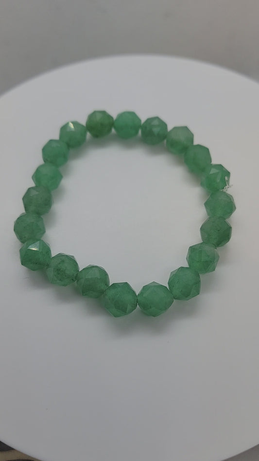 Green aventurine faceted bracelet