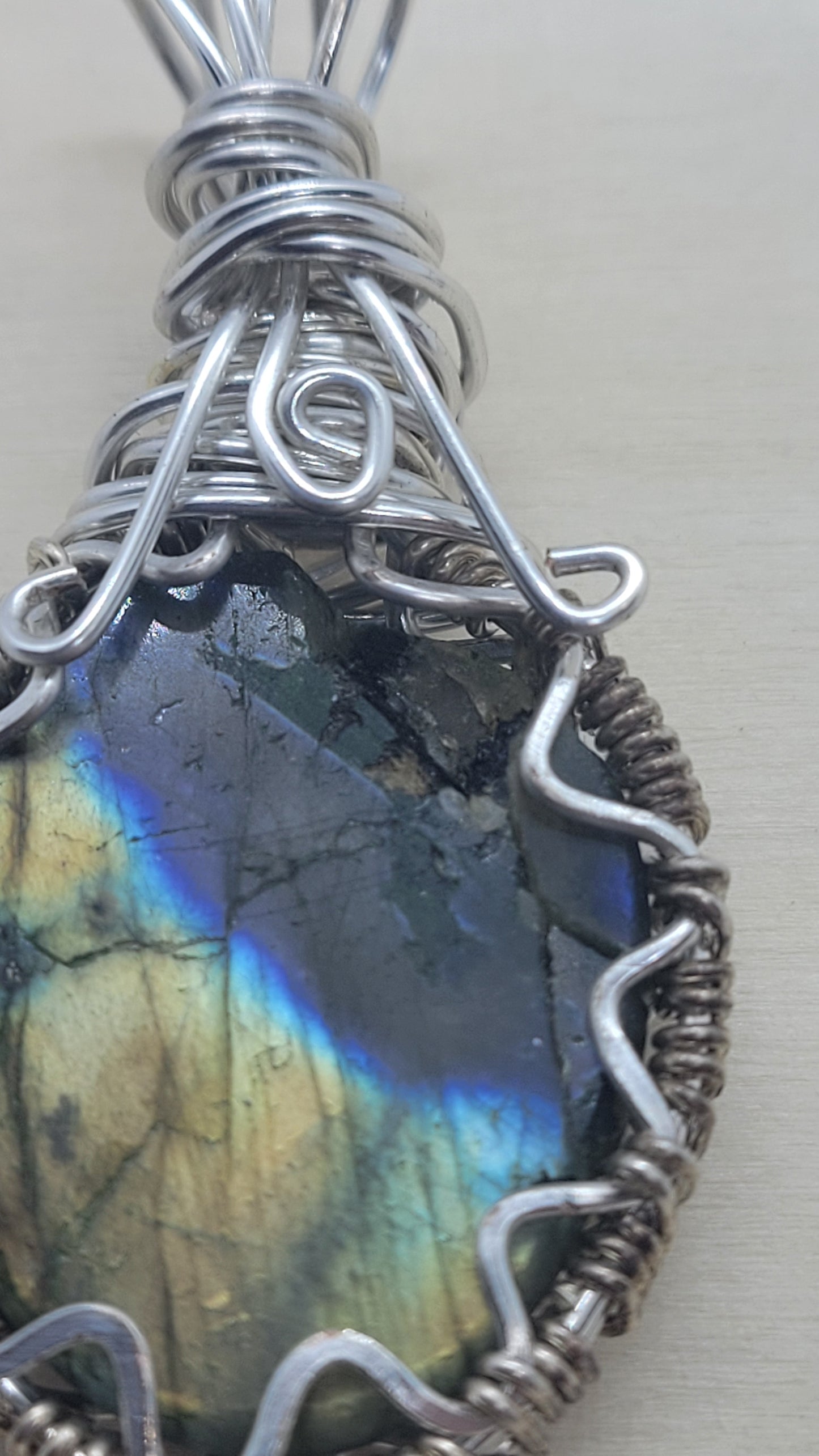 Labradorite wire wrap necklace