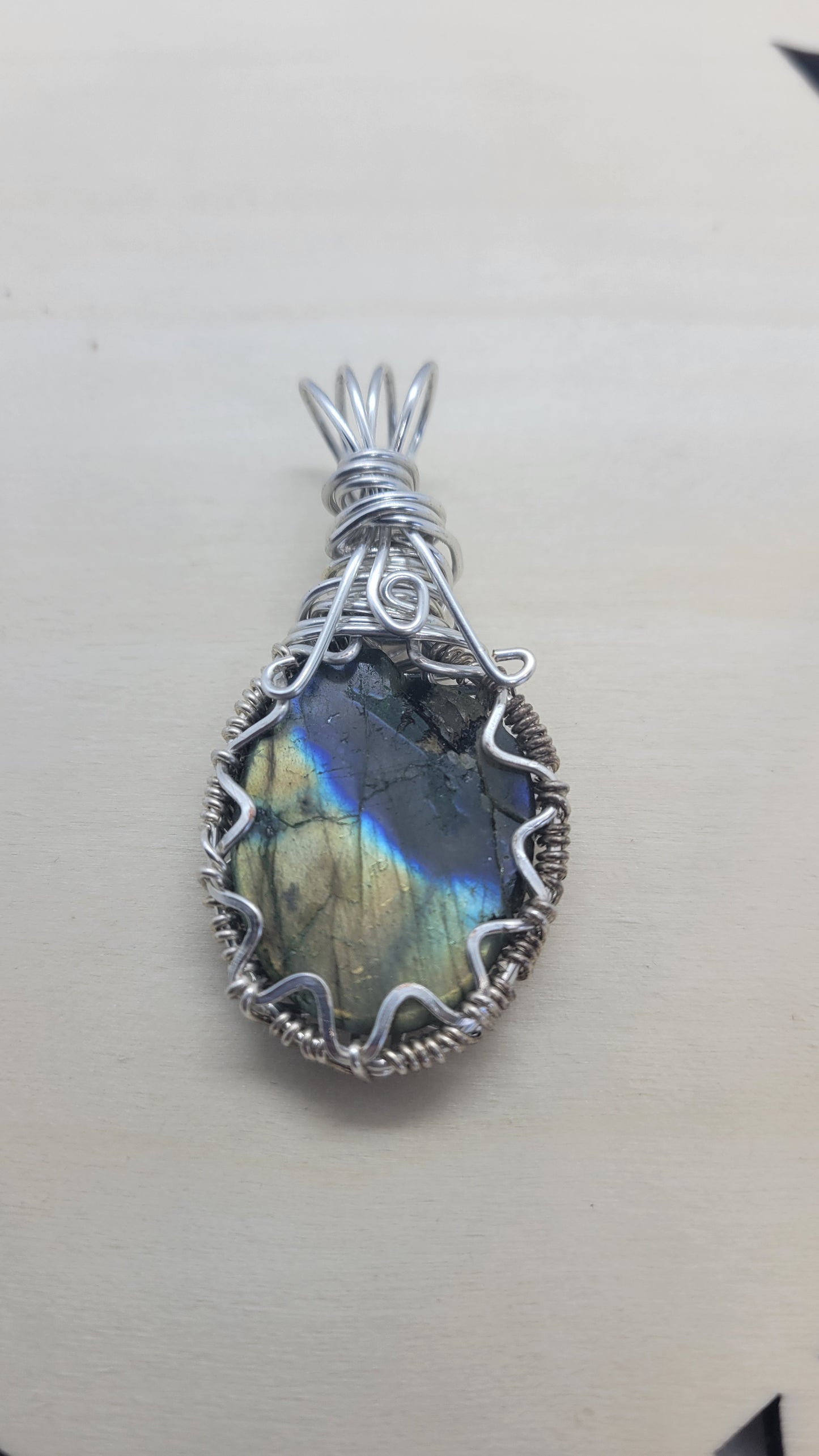 Labradorite wire wrap necklace