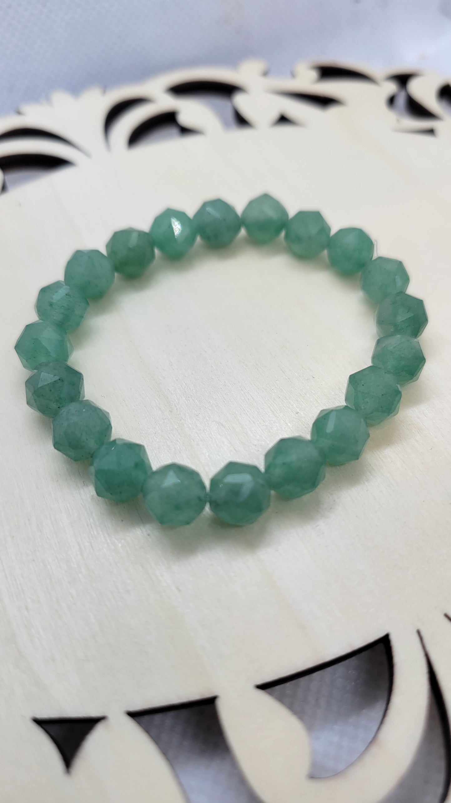 Green aventurine faceted bracelet