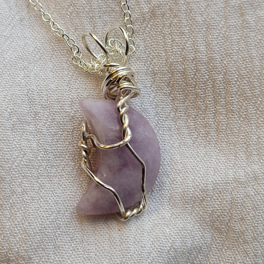 Amethyst moon necklace