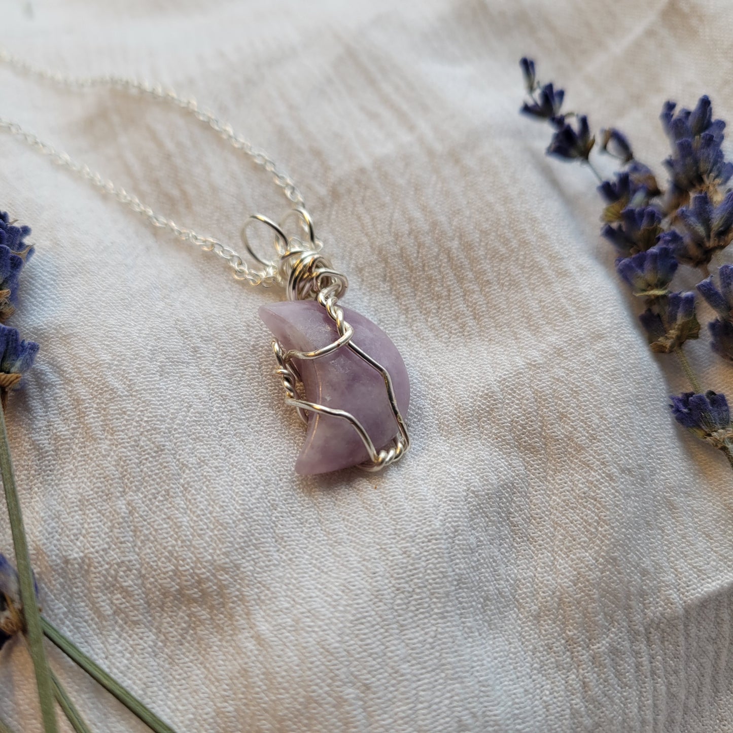 Amethyst moon necklace