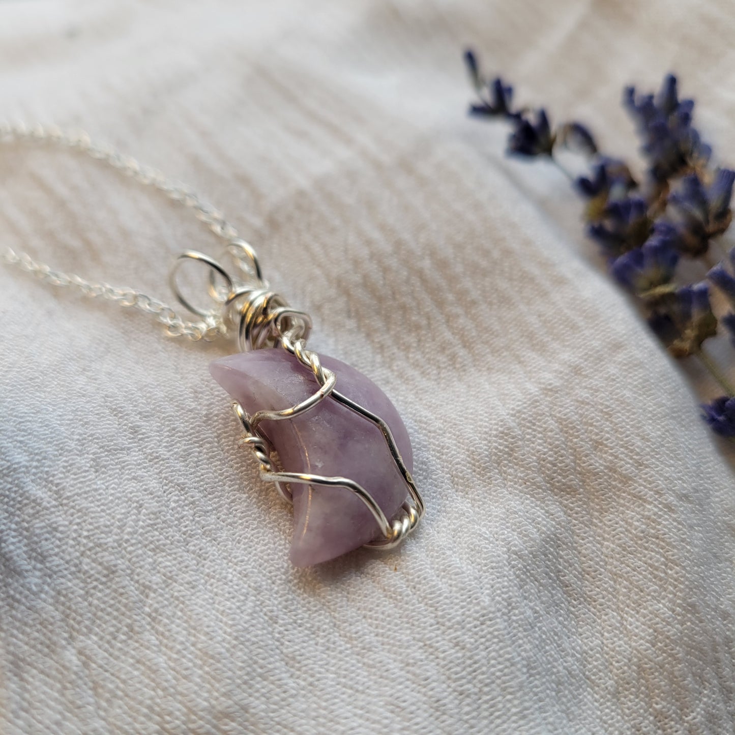 Amethyst moon necklace