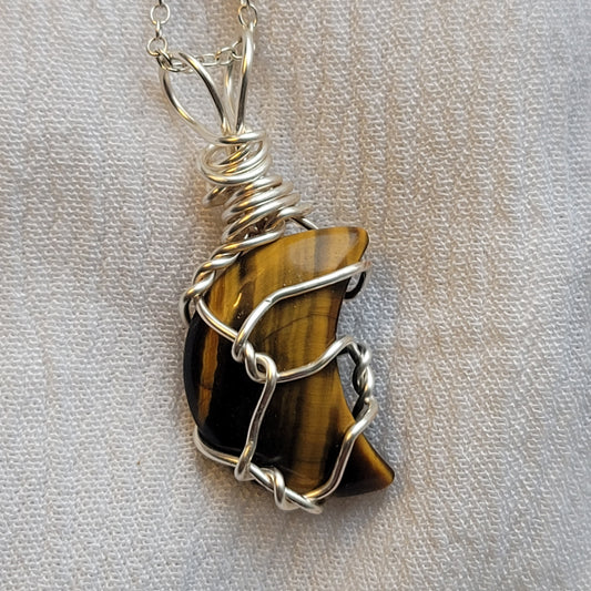 Tigers eye moon necklace