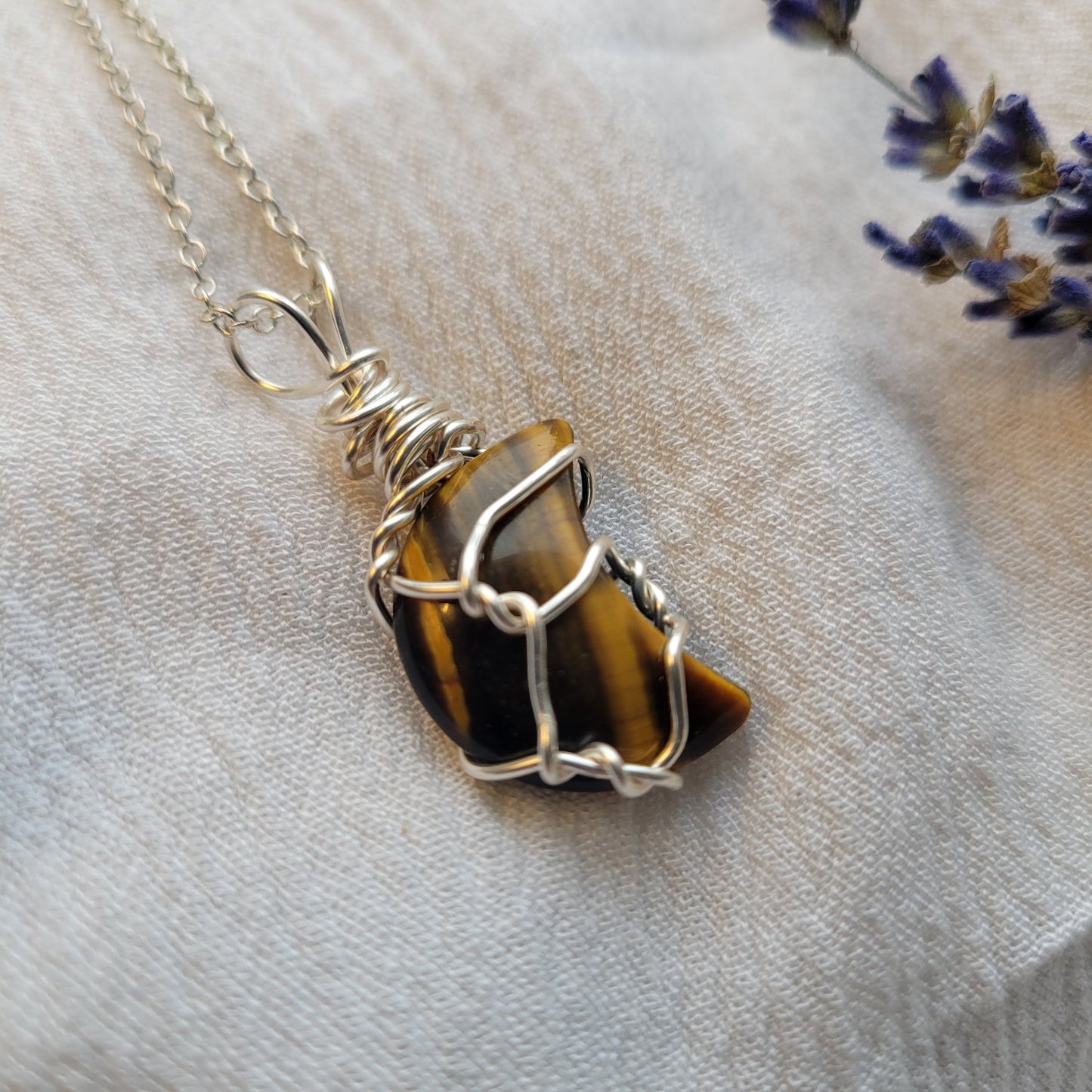 Tigers eye moon necklace