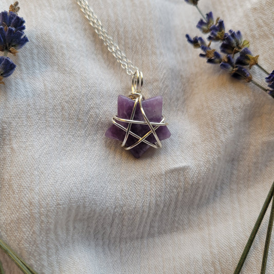 Amethyst star necklace