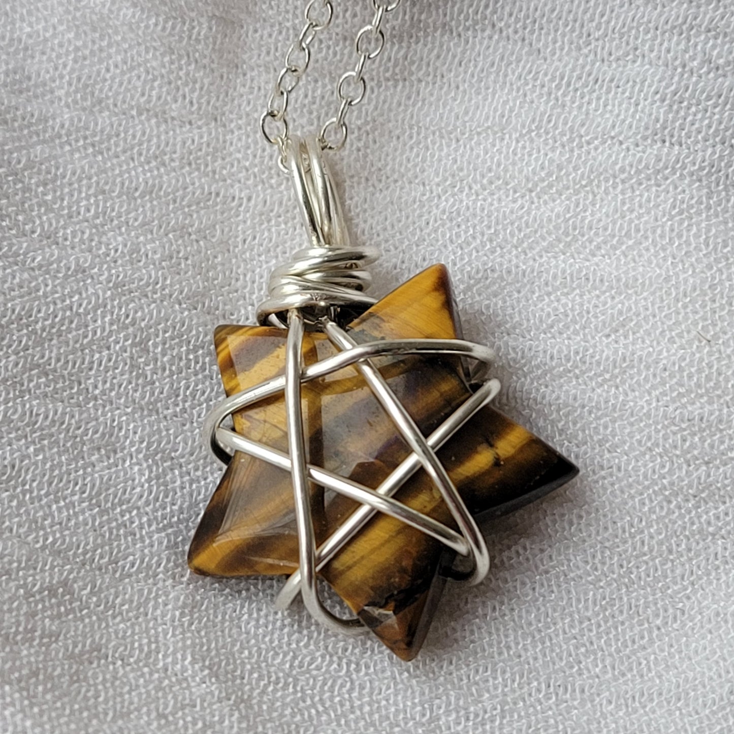 tigers eye star necklace