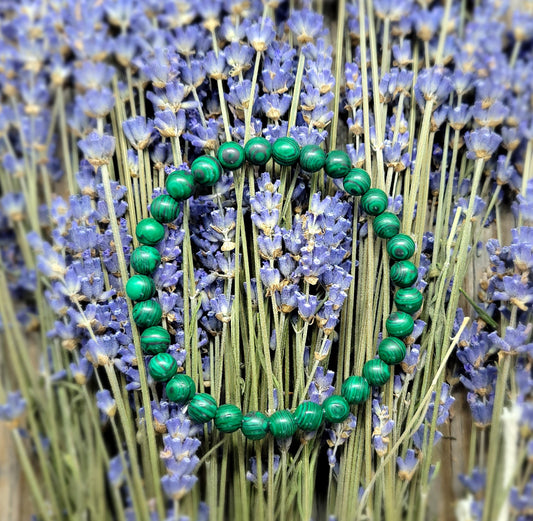 Malachite Bead Bracelet stretch