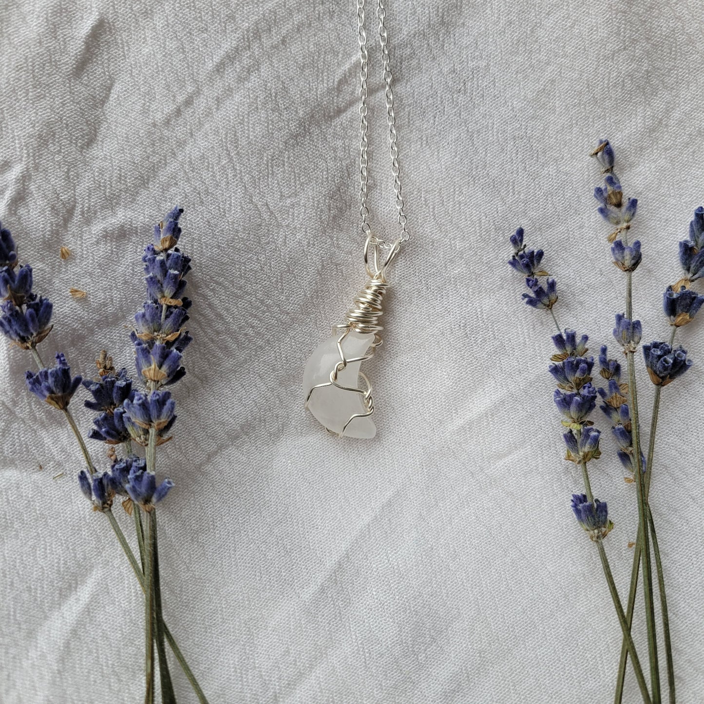 Quartz moon necklace